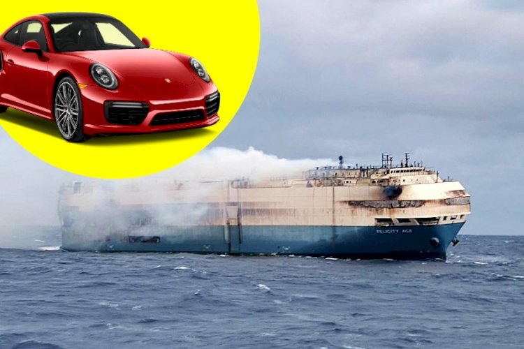 Cargo Ship Caught Fire Containing Porsches, Lambos Cost Atleast $155 Million